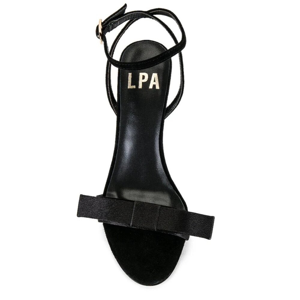 LPA The Bow High Heels in Black 7.5 with box Womens Satin Formal Shoes